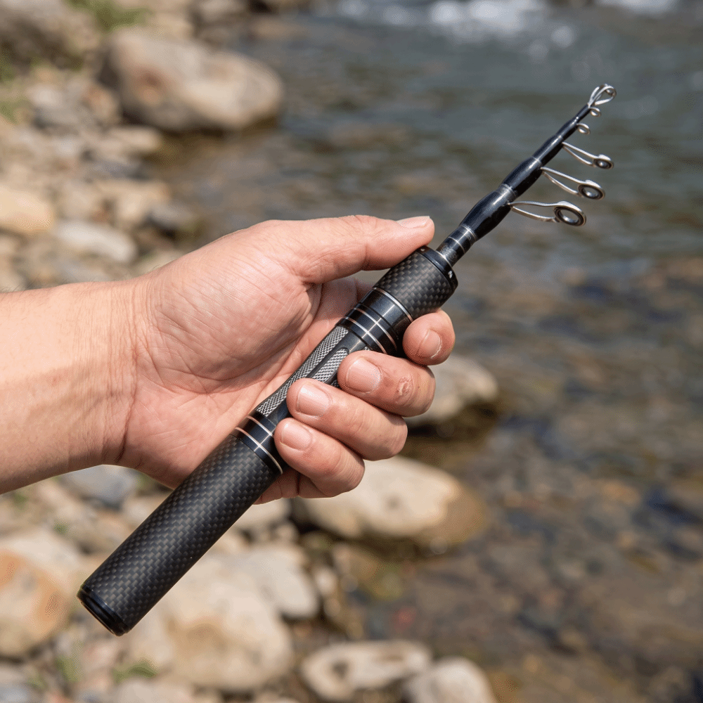 Fishing Rod Tip Replacement - Telescopische hengel met carbon handvat, solide