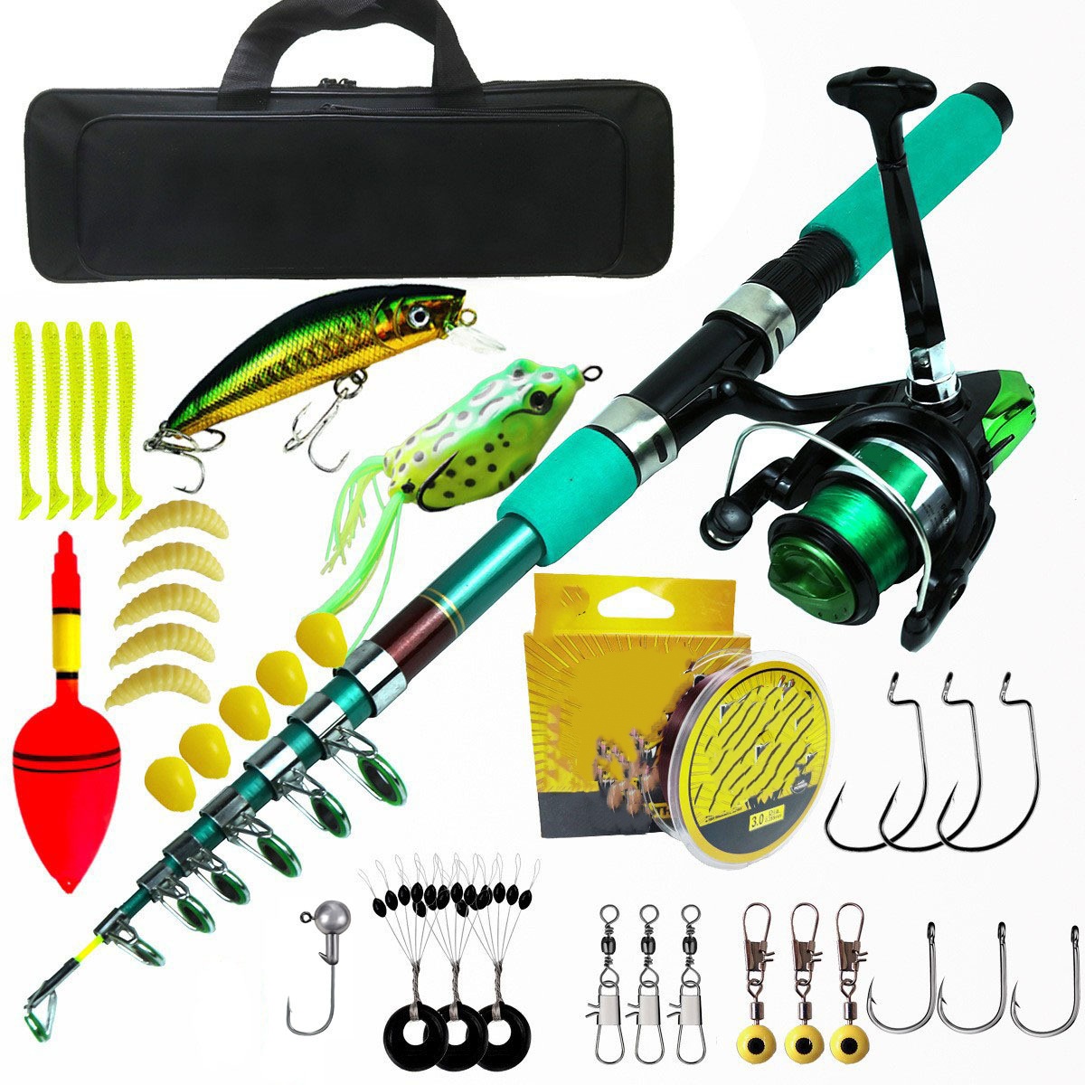 Fishing Rod Combo - Draagbare ultralichte karper telescopische spinhengel-molen combo
