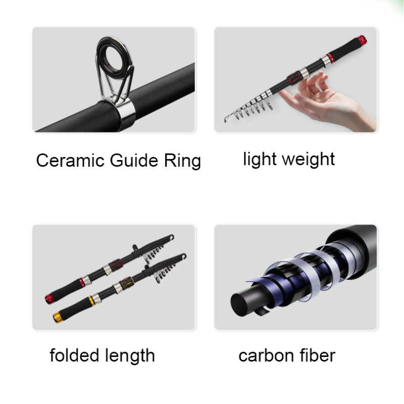 Hengel van koolstofvezel, 2,1  - Fishing Rod Combo recensie en prijs