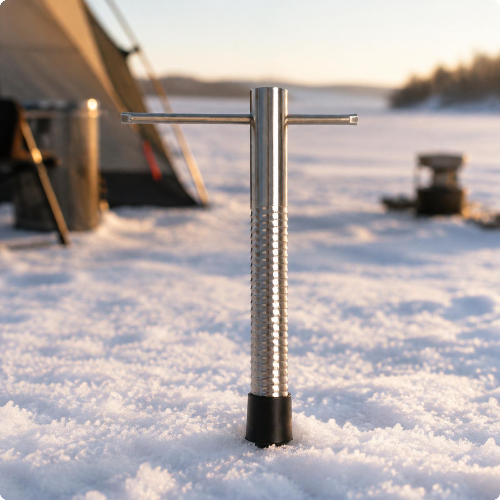 Compacte stalen ijsboor voor v - Fishing Rod Ice recensie en prijs